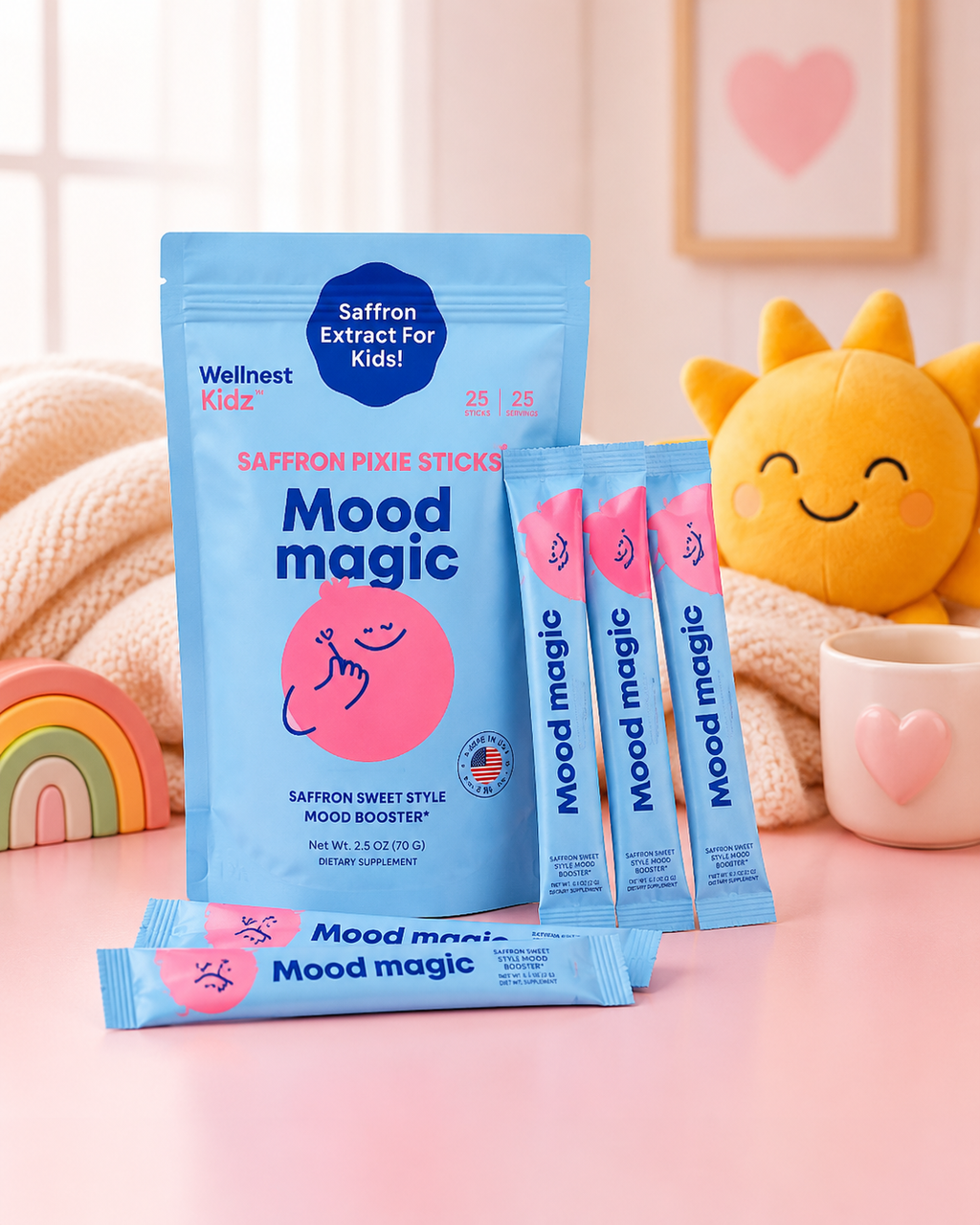 Mood Magic Saffron Powder Sticks for Kids, Ages 4+