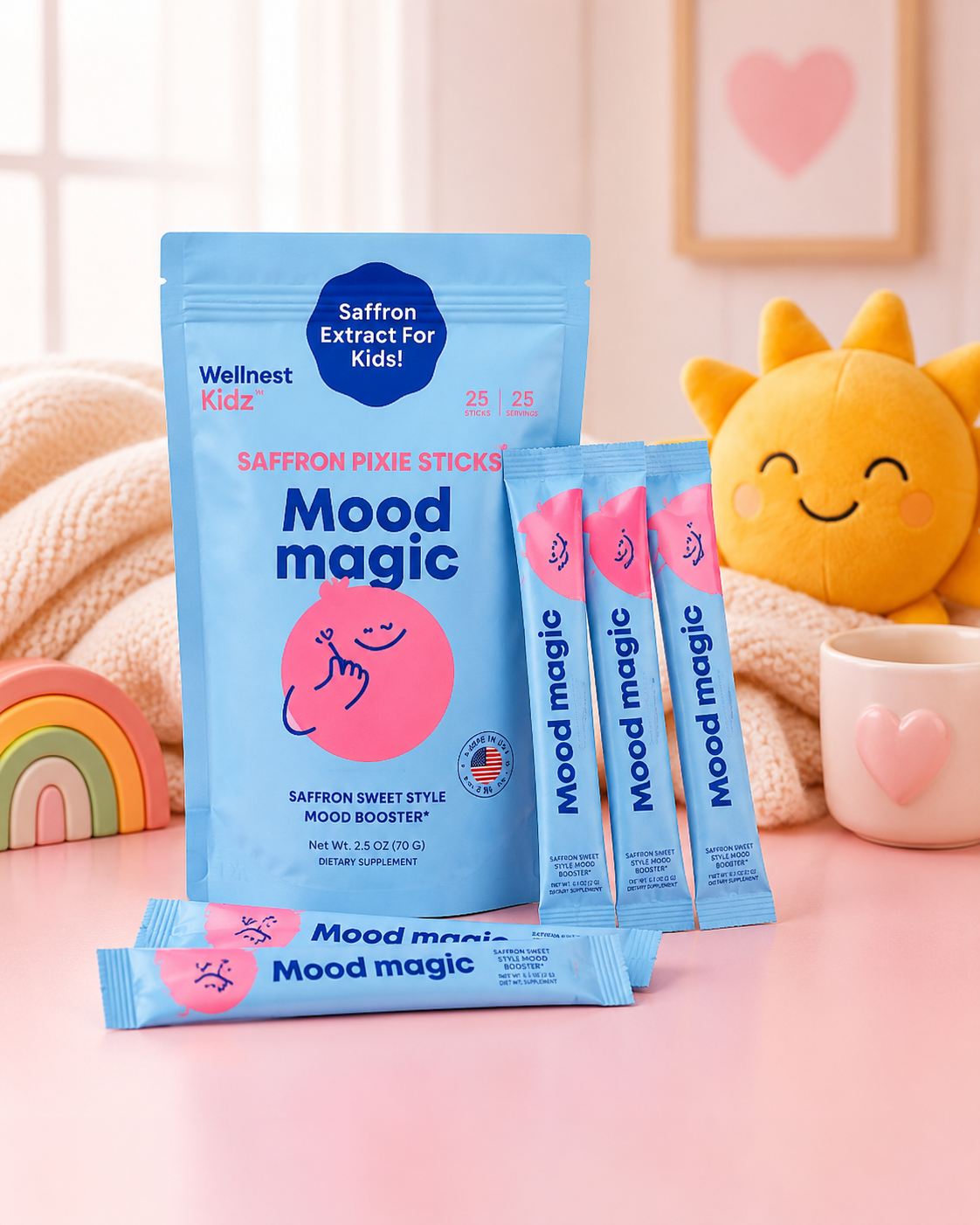 Mood Magic Saffron Powder Sticks for Kids, Ages 4+