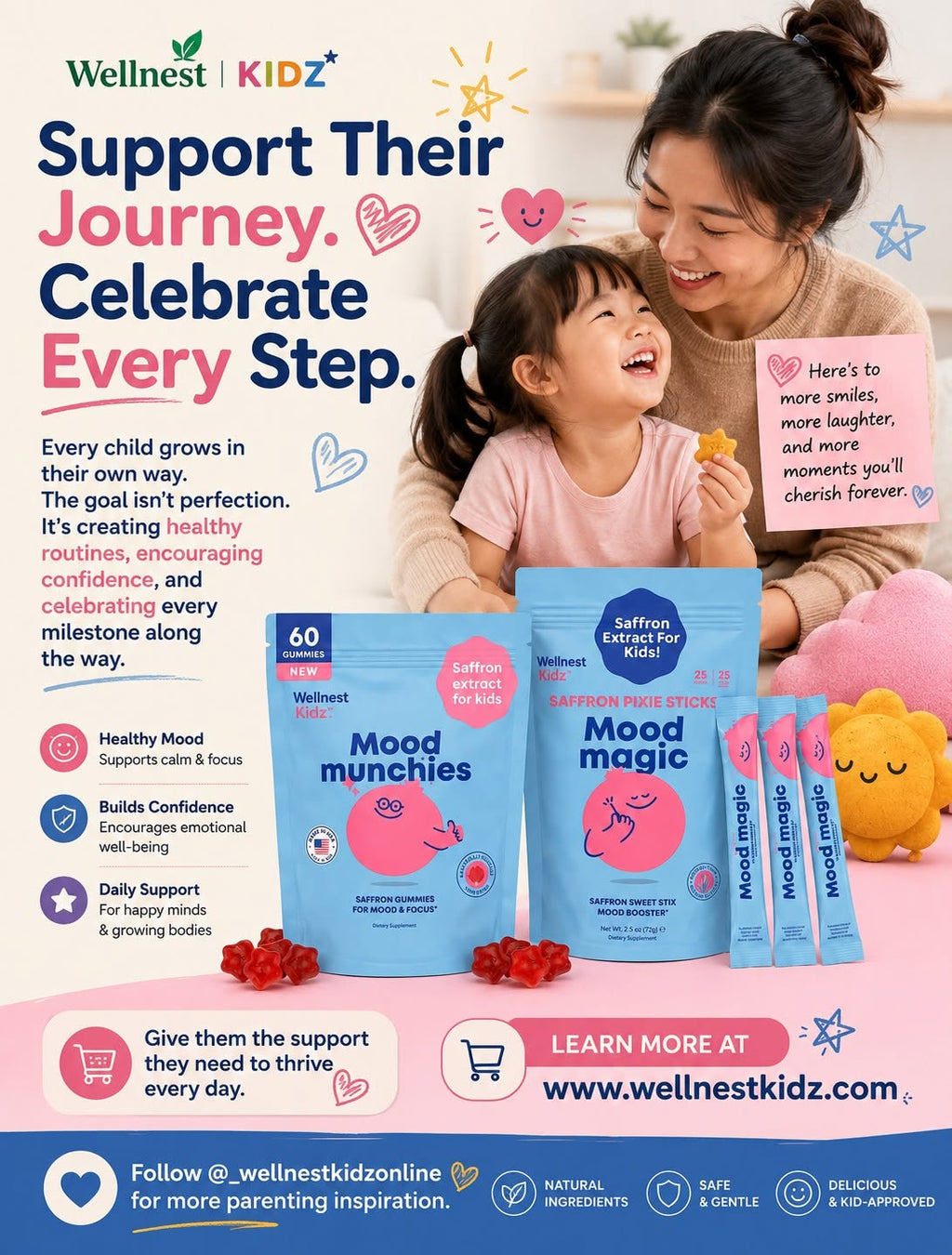 Mood Magic Saffron Powder Sticks for Kids, Ages 4+