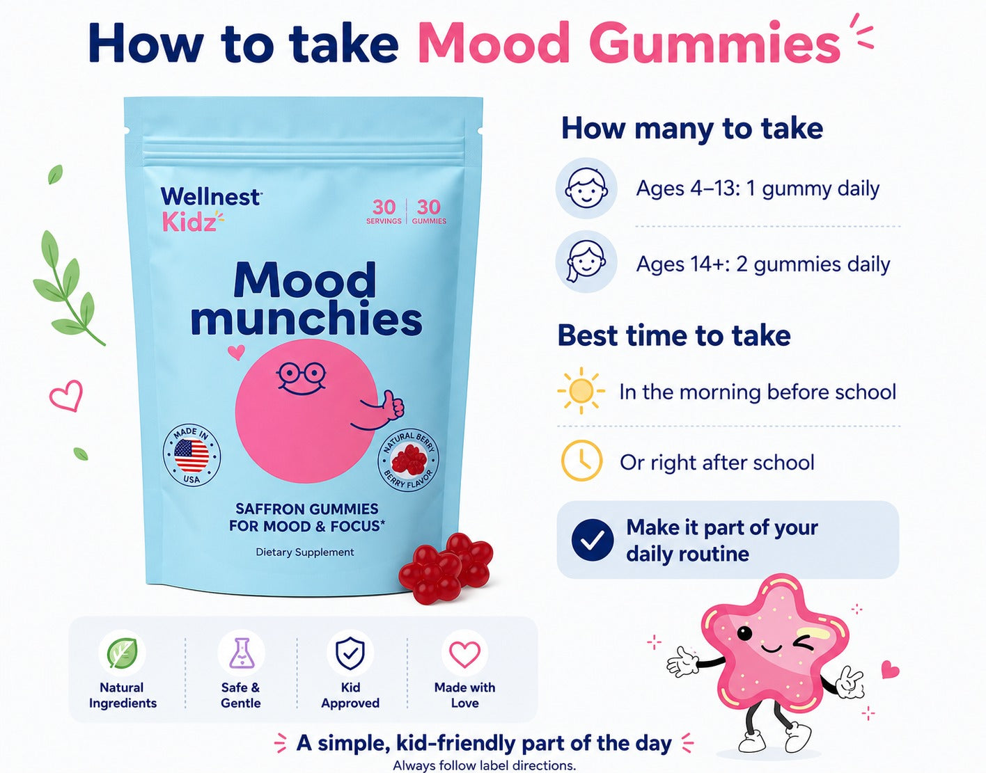 Mood Magic Saffron Powder Sticks for Kids, Ages 4+