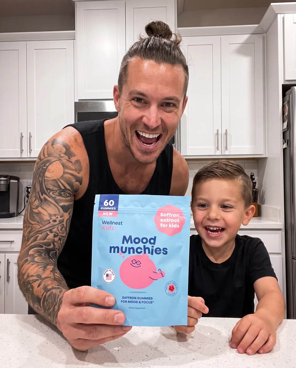 Dad and son with Mood Munchies
