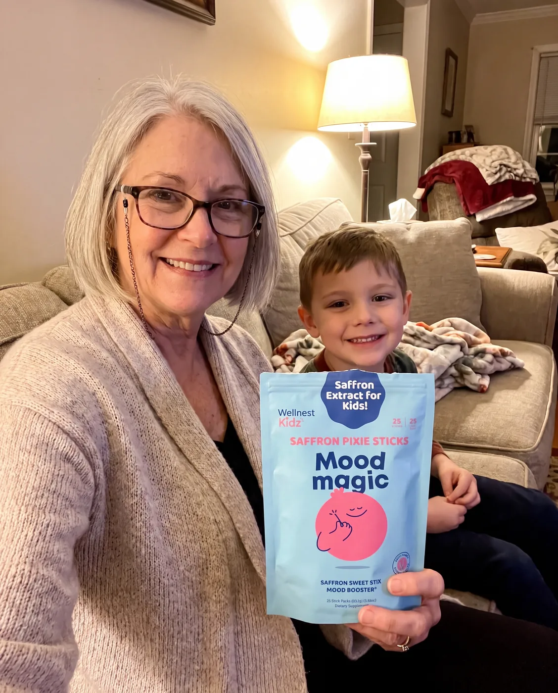 Grandparent and grandchild with Mood Magic